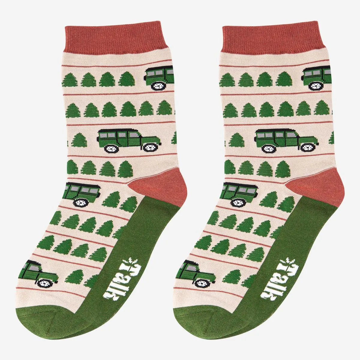 Men's Striped Off Road Vehicle Print Bamboo Socks