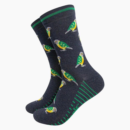 Men's Bamboo Socks - Navy, Senegal Parrot