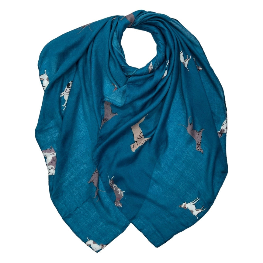 Printed Dog Pattern Scarf