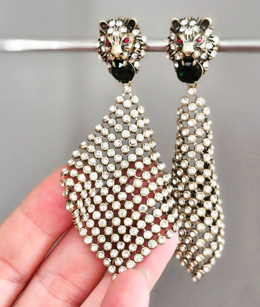 Elaborate Vintage Style Statement Drop Earrings
