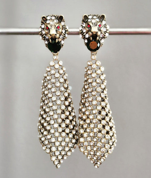 Elaborate Vintage Style Statement Drop Earrings