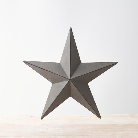 32cm Grey Metal Star