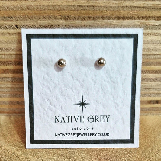 Silver Plated Small Ball Stud Earrings