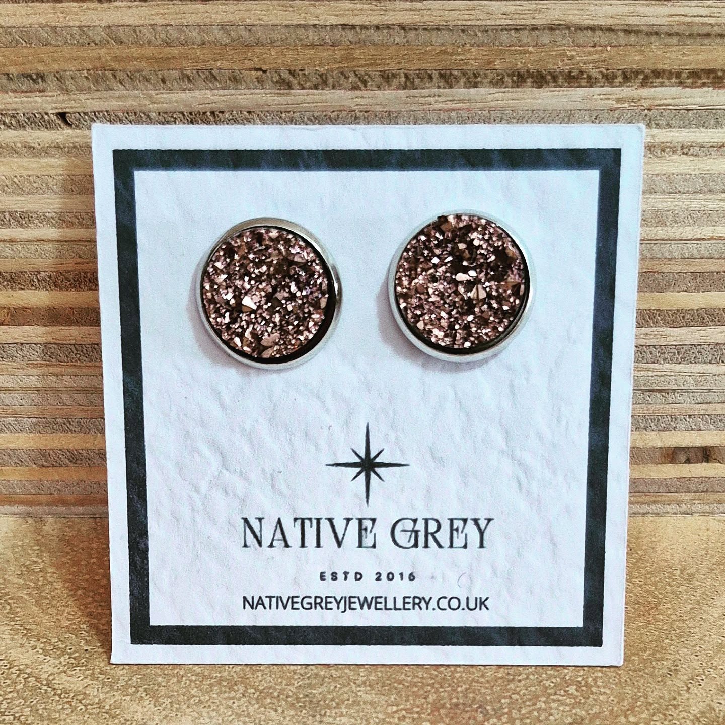 Crystal Stud Earrings - Gold