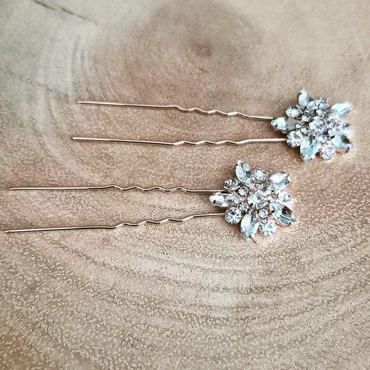 Pair Of Crystal Hair Clips
