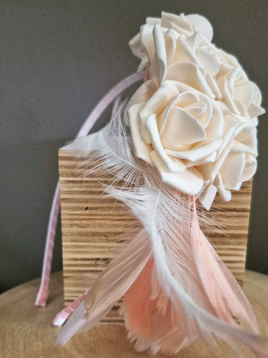 Stunning Floral Light Peach Fascinator Band