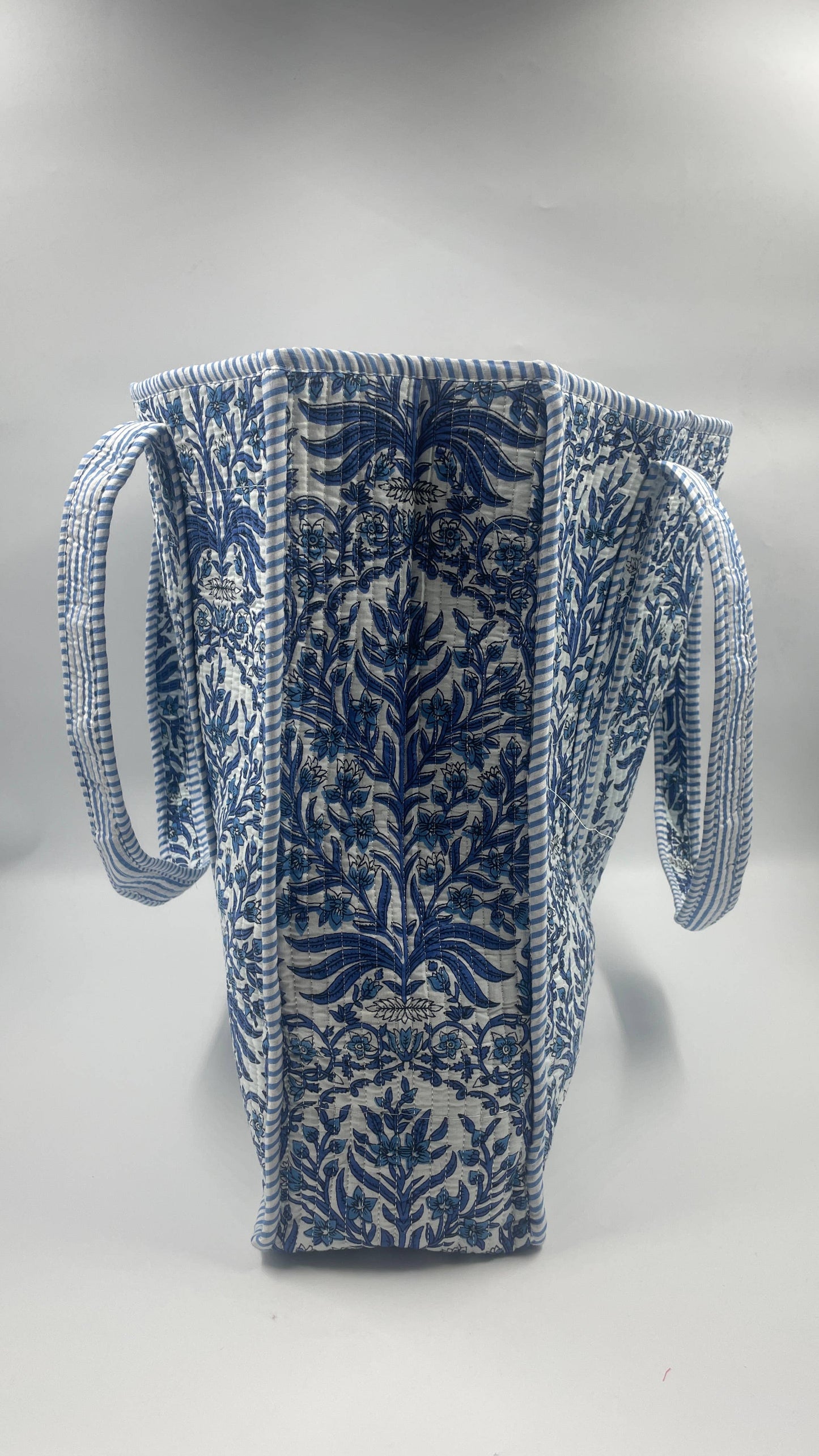 100% Cotton Kantha Quilted Boho Reversible Floral Tote Bag