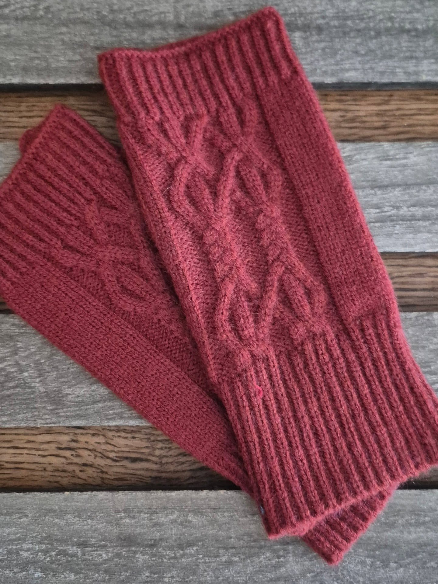 Rust Coloured Fingerless Gloves