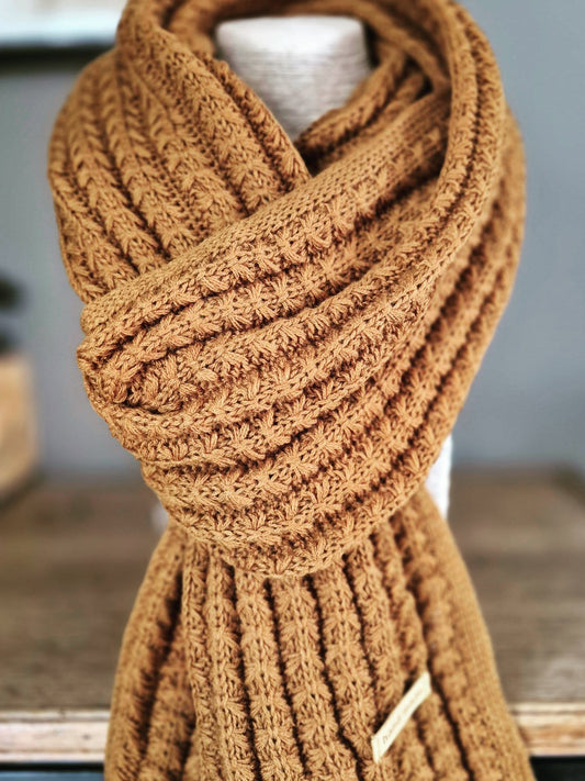 Rust Coloured Chunky Knit Scarf
