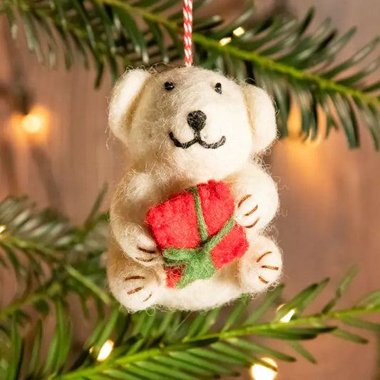 Felt Decoration - Polar Bear Christmas Decoration