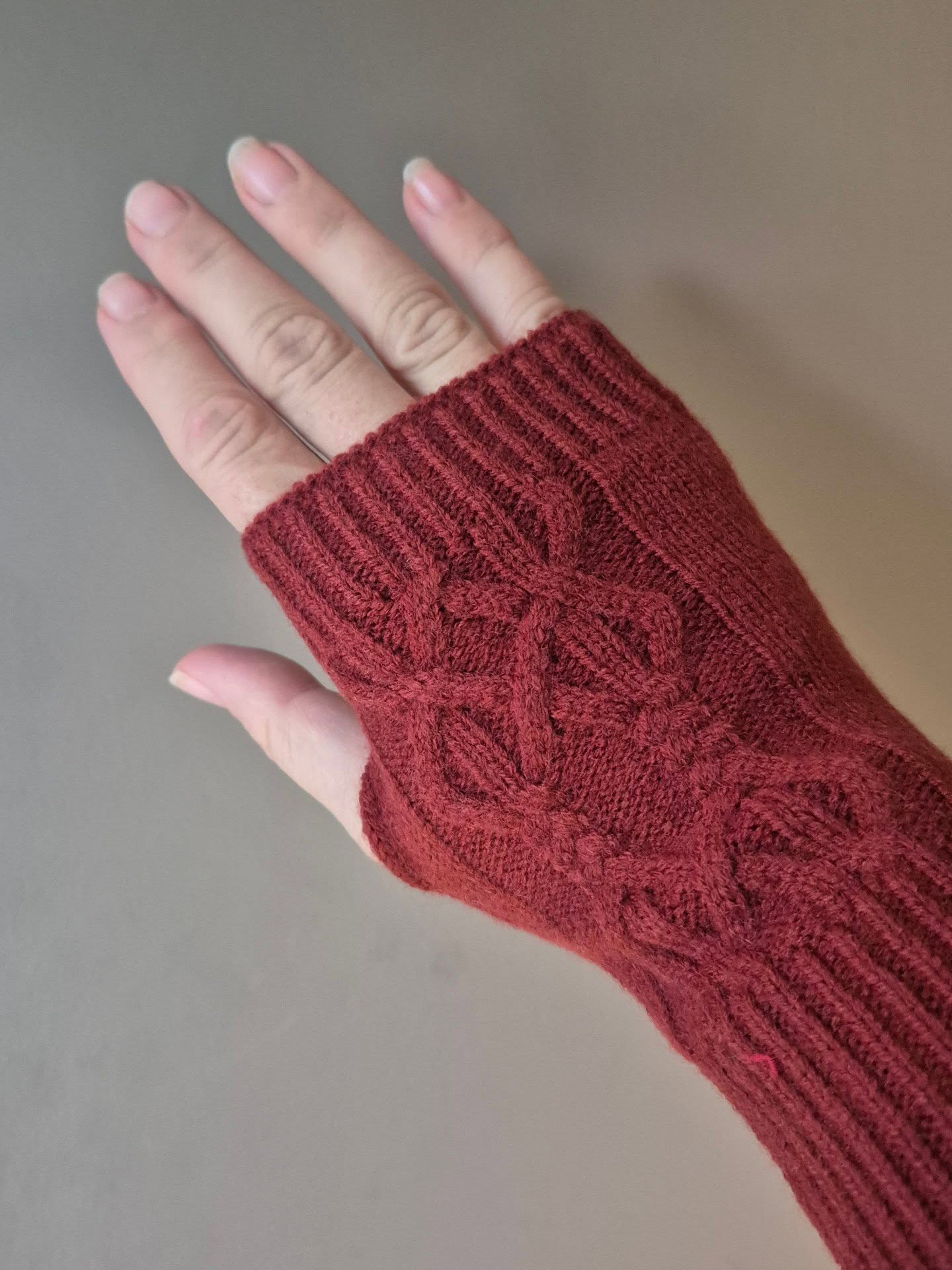 Rust Coloured Fingerless Gloves
