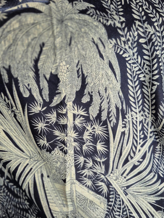 Navy Botanical Lightweight Scarf