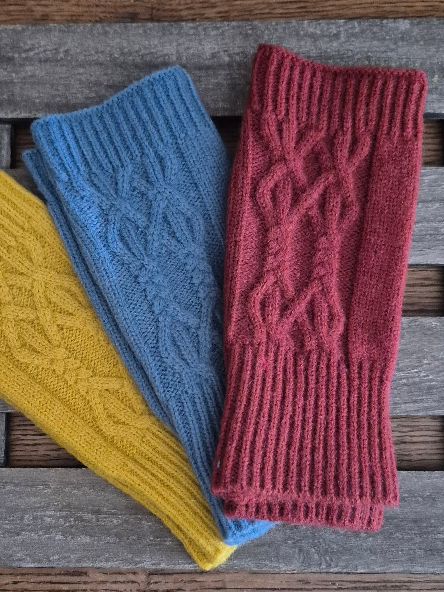 Rust Coloured Fingerless Gloves