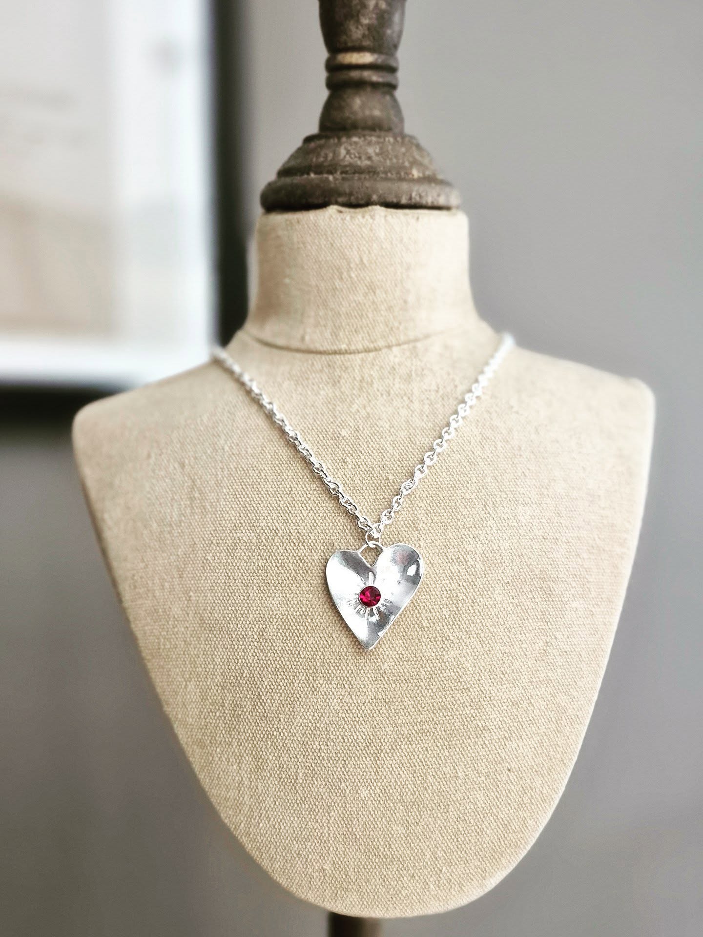 Matte Heart Pendant Necklace