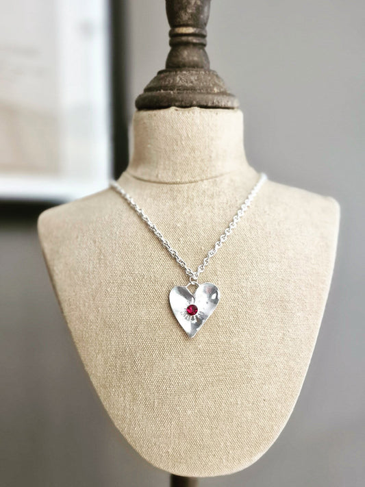 Matte Heart Pendant Necklace