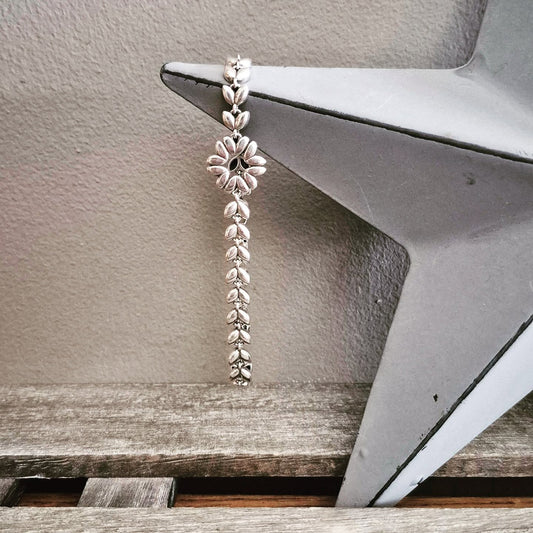 Silver Leaf Shape Link Bracelet