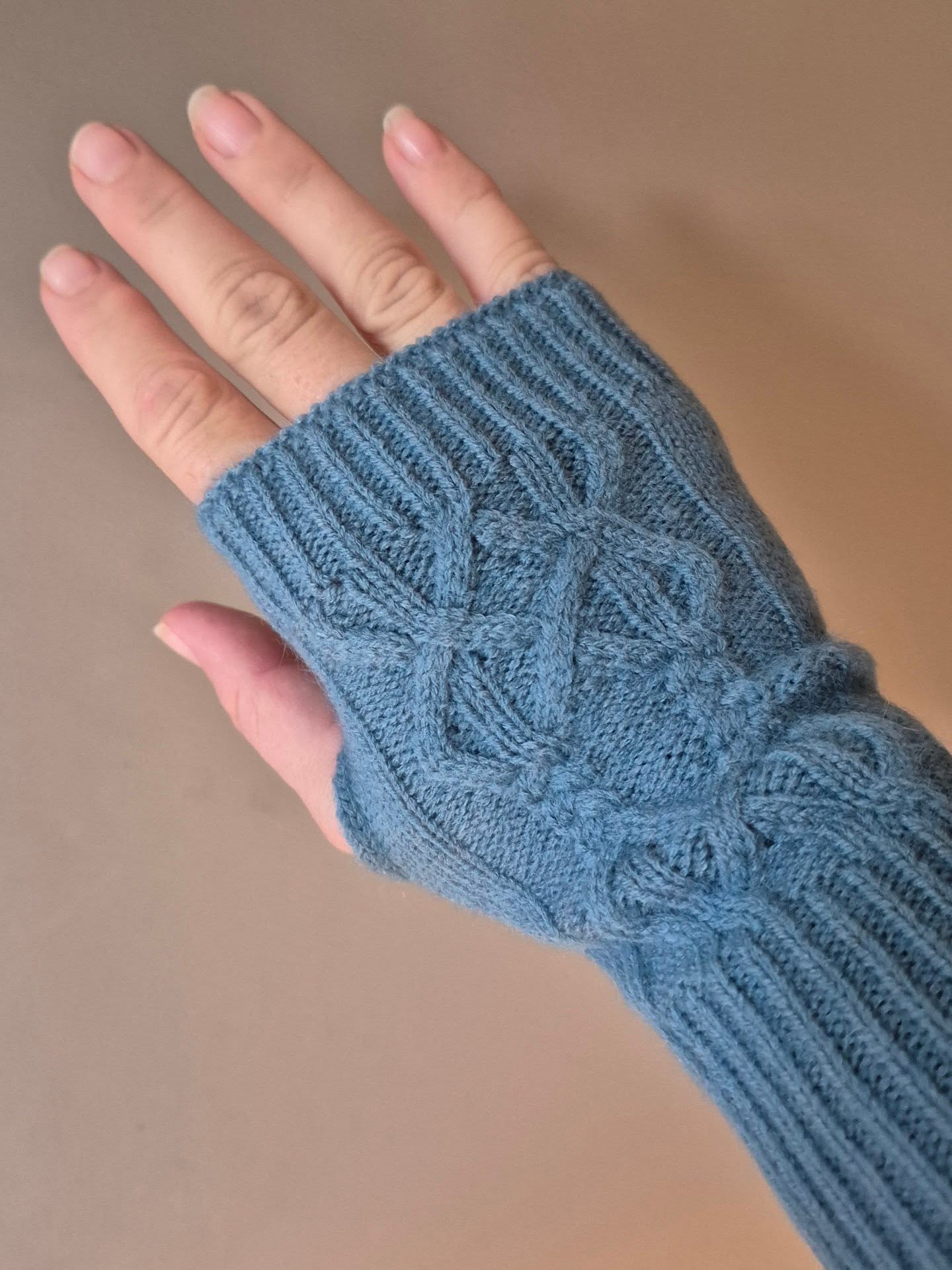 Light Blue Fingerless Gloves