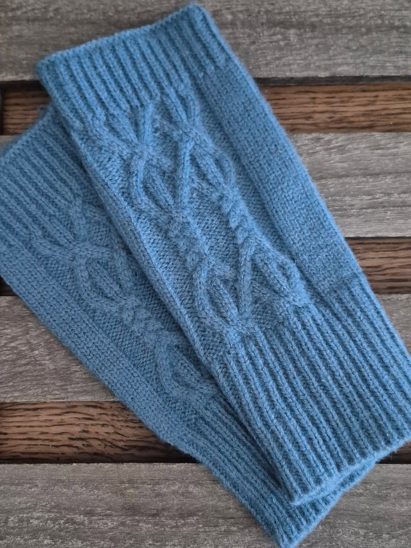 Light Blue Fingerless Gloves