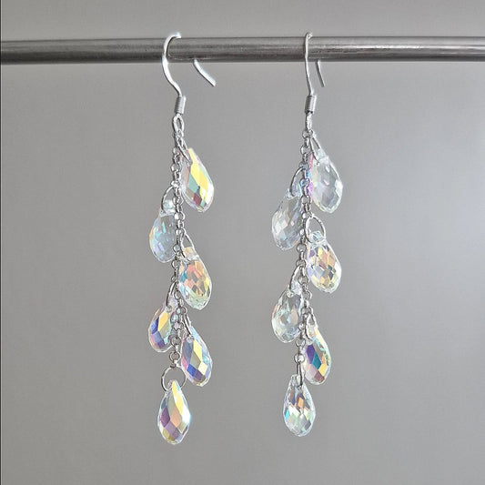 Super Sparkly Cut Glass Drop Earrings
