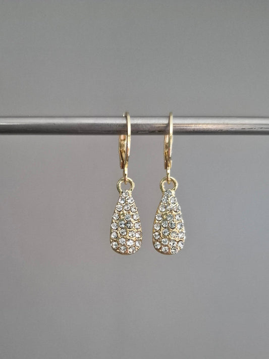 Gold & Crystal Droplet Earrings