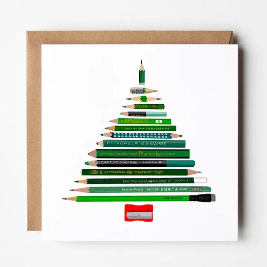 Christmas Pencils - Blank Greetings Card