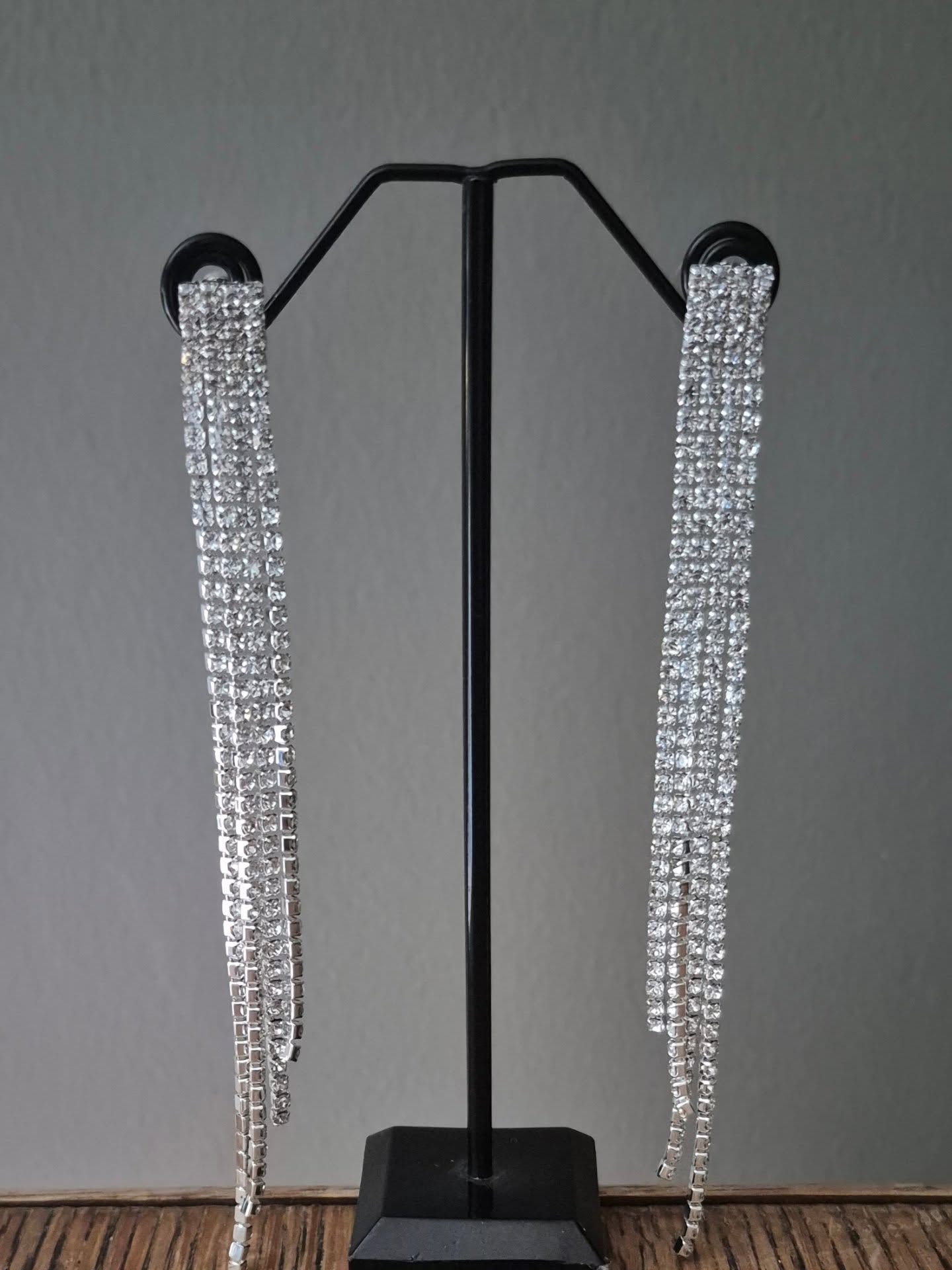 Long Crystal Drop Earrings