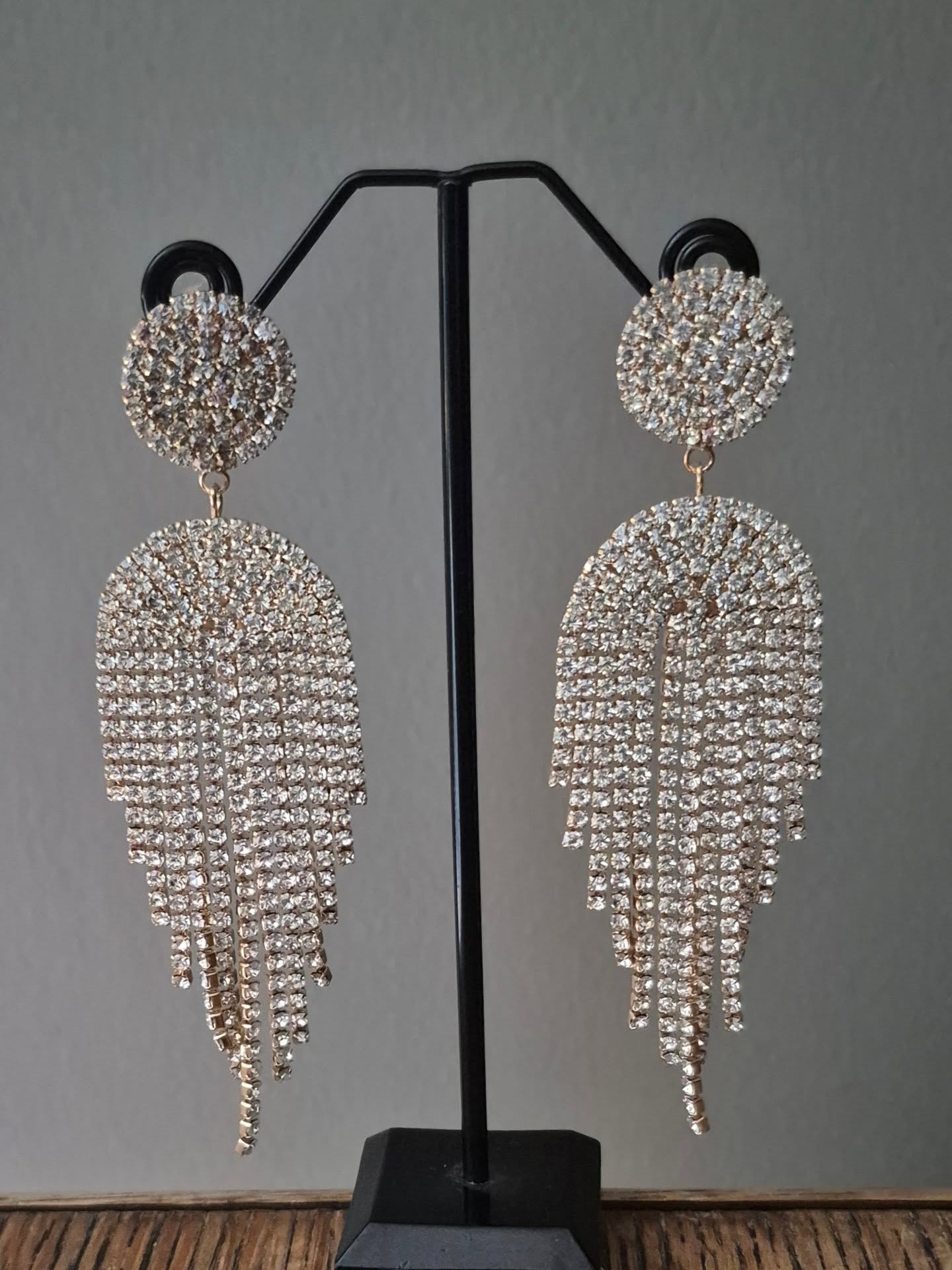 Gold & Crystal Statement Drop Earrings