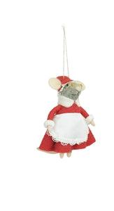 Mrs Claus Felt Mouse 13cm