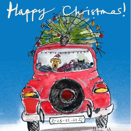 Christmas Car Christmas Card, 15cm