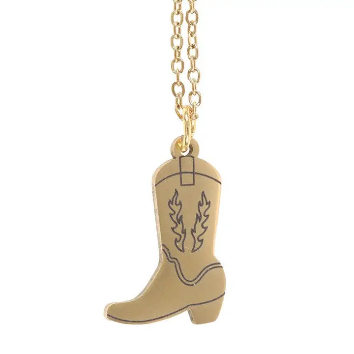 Cowboy Boot Necklace On Greeting Card