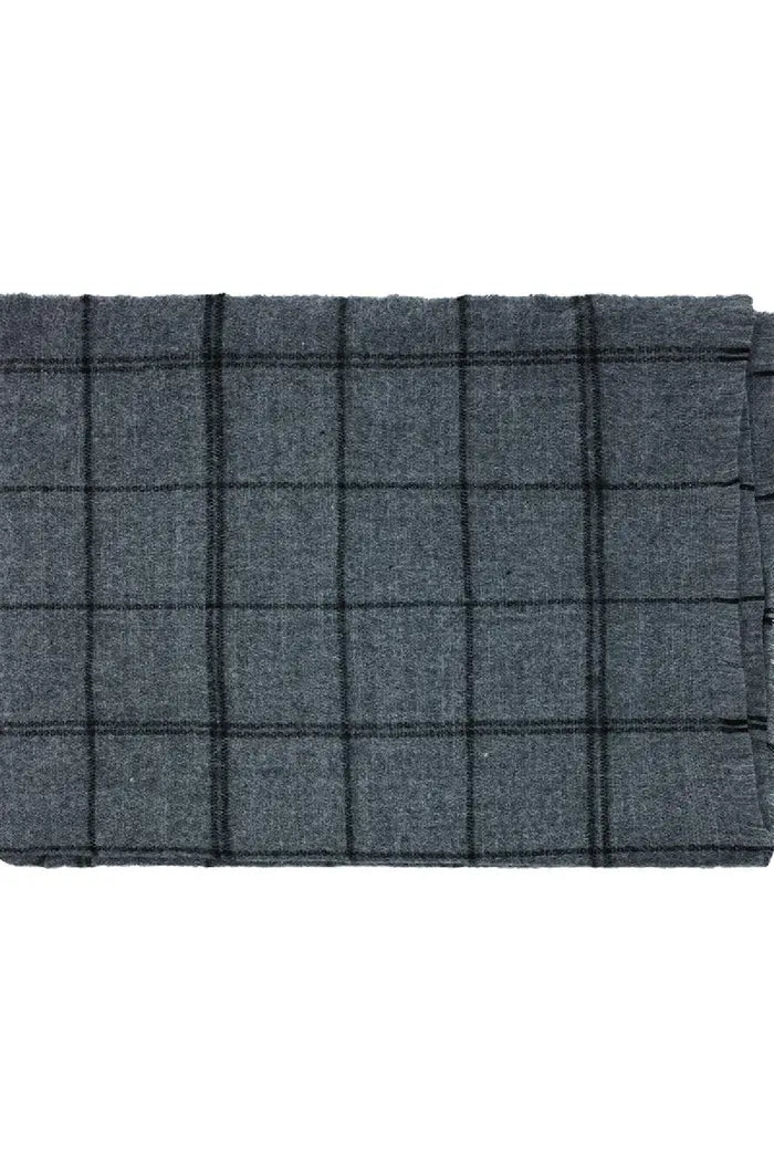 Dark Grey Checked Scarf