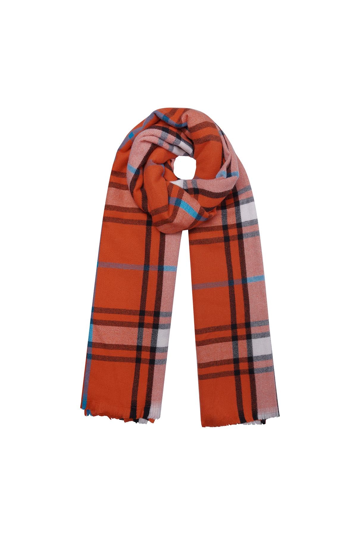 Checked  Scarf - Orange