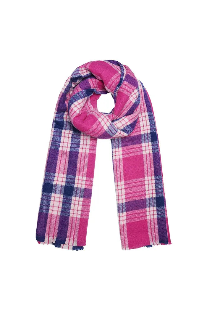 Pink Checked Warm Scarf