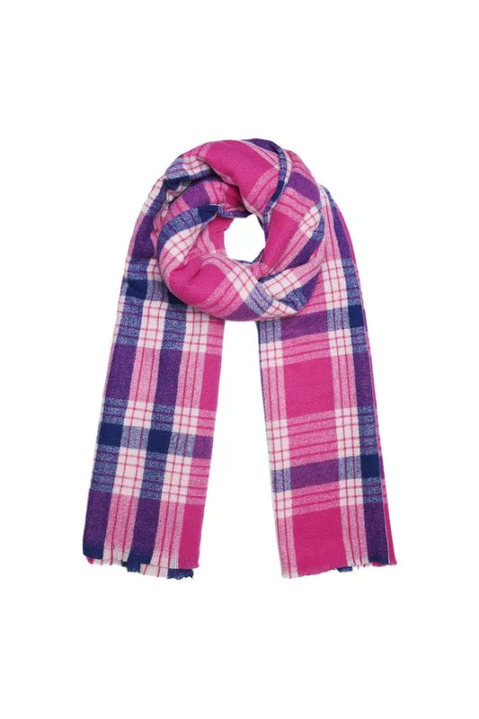 Pink Checked Warm Scarf