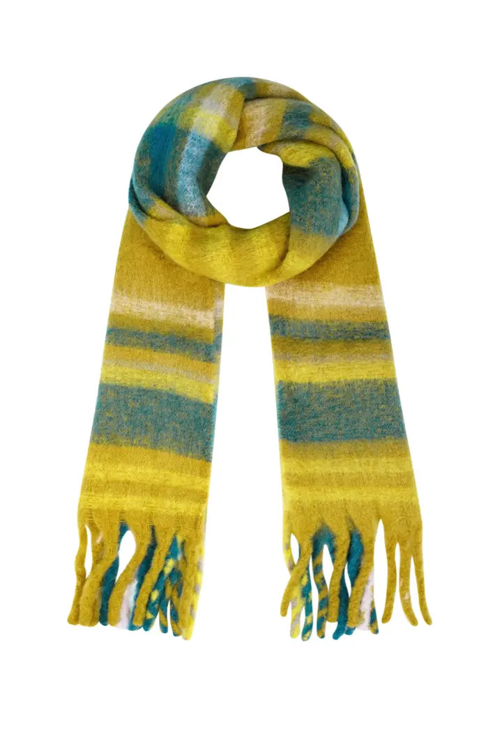 Mustard & Teal Snuggly Scarf