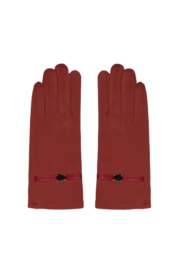 Glove With Strap - Red