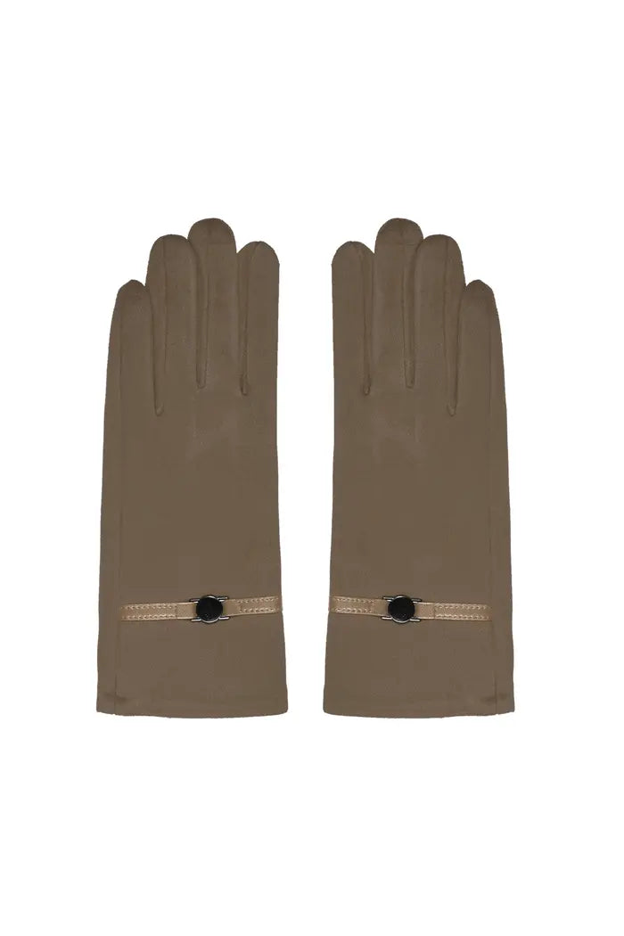 Glove With Strap - Beige