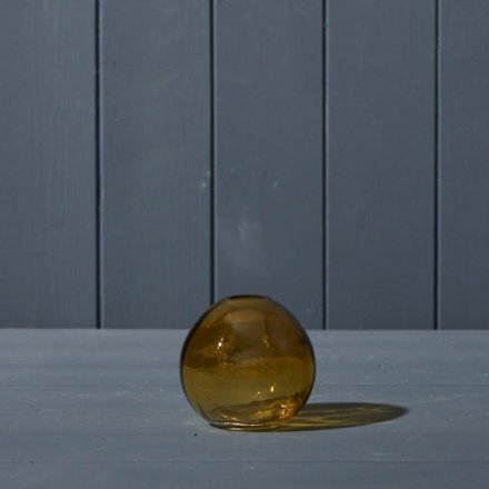 Little Glass Globe Vase 12cm Yellow