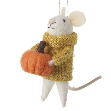 Felt Mouse With Pumpkin