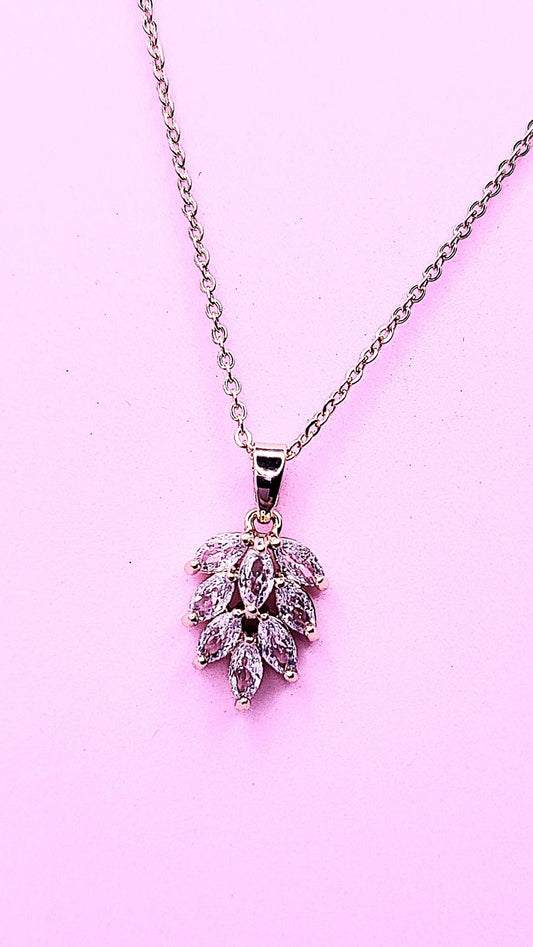 Layered Drop Crystal Necklace: Gold