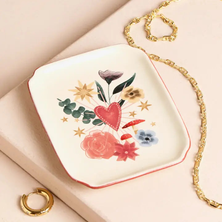 Floral Heart Trinket Dish