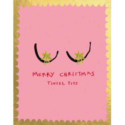 'Tinsel Tits' Greetings Card, 13.8cm