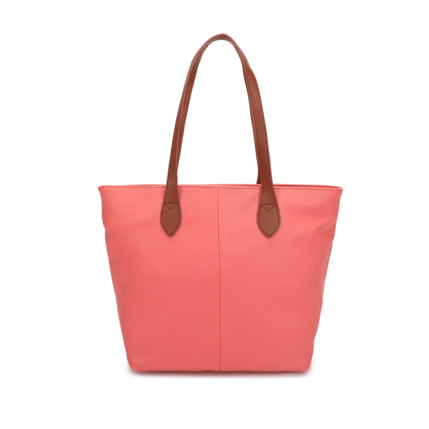 Tote Bag with Two Tone Handles: Coral
