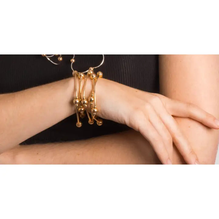 Gold Multi-Stranded Elasticated Bracelet