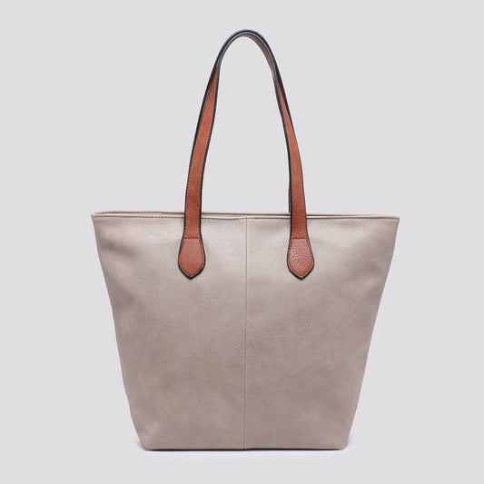 Vegan Leather Shopper Bag - Sand