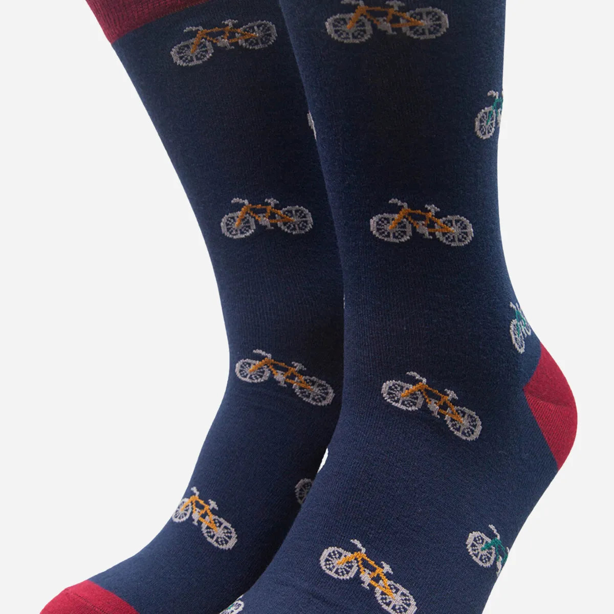 Men's Mountain Bike Print Socks in Navy Blue