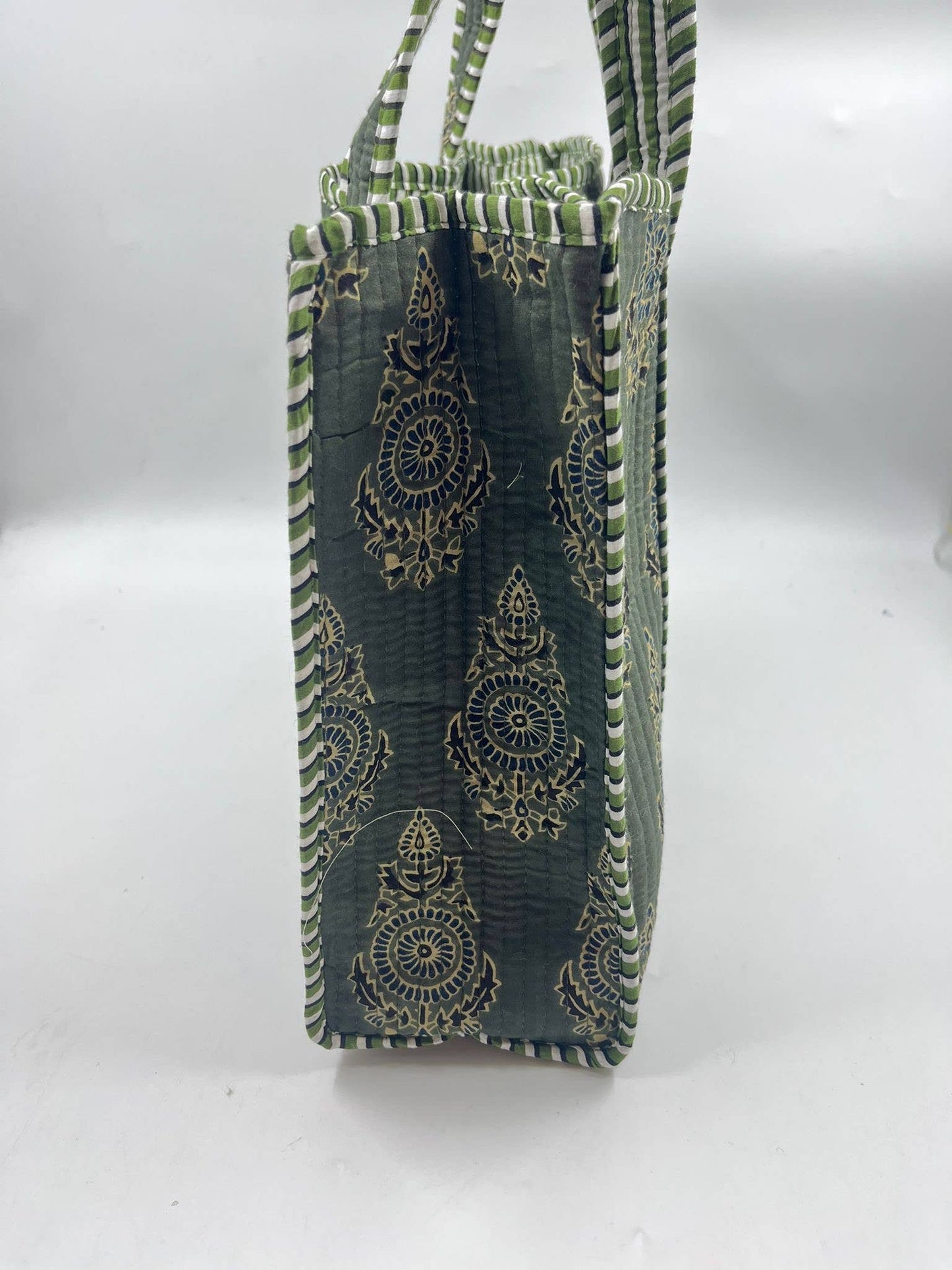 100% Cotton Kantha Quilted Boho Reversible (Small) Tote Bag