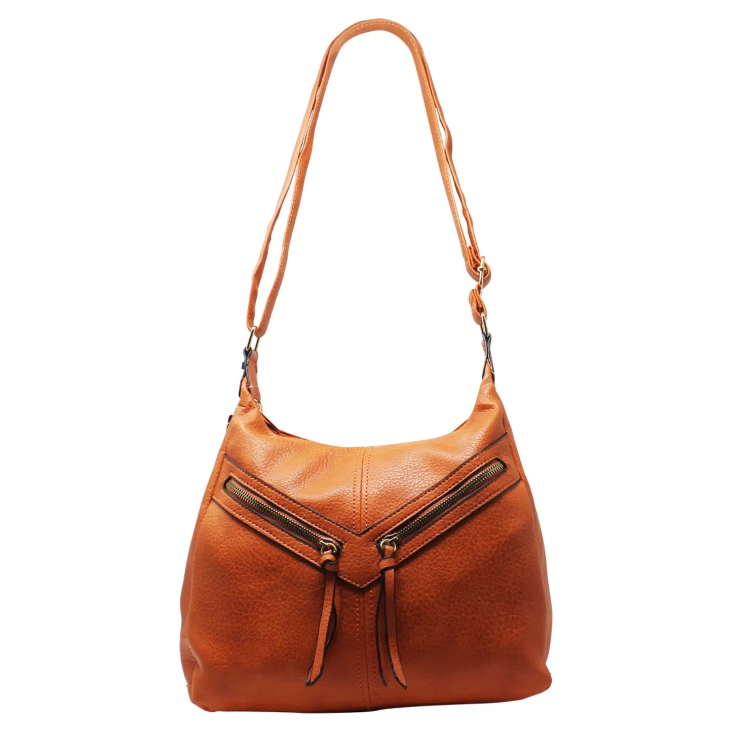 Crossbody with Double Front Diagonal Zippers