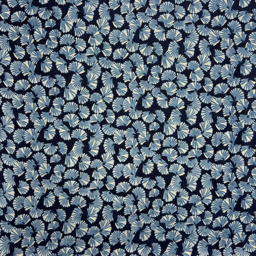 Mini Shells Print Scarf Navy