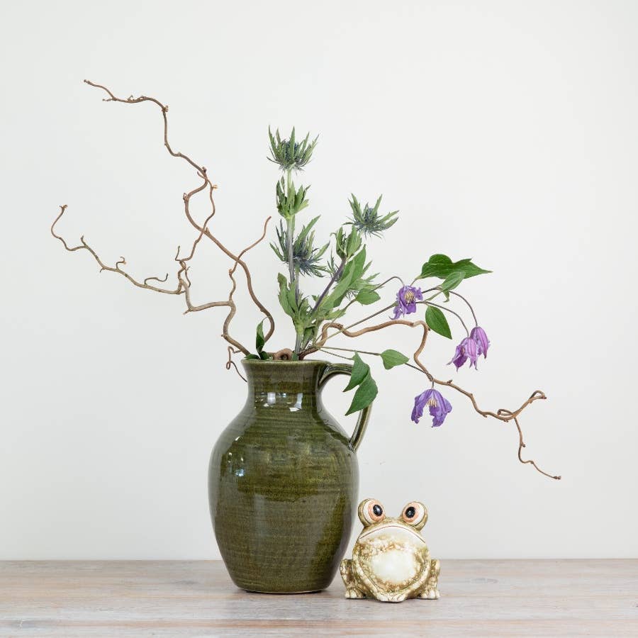 Green Viona Pitcher Vase, 19.5cm